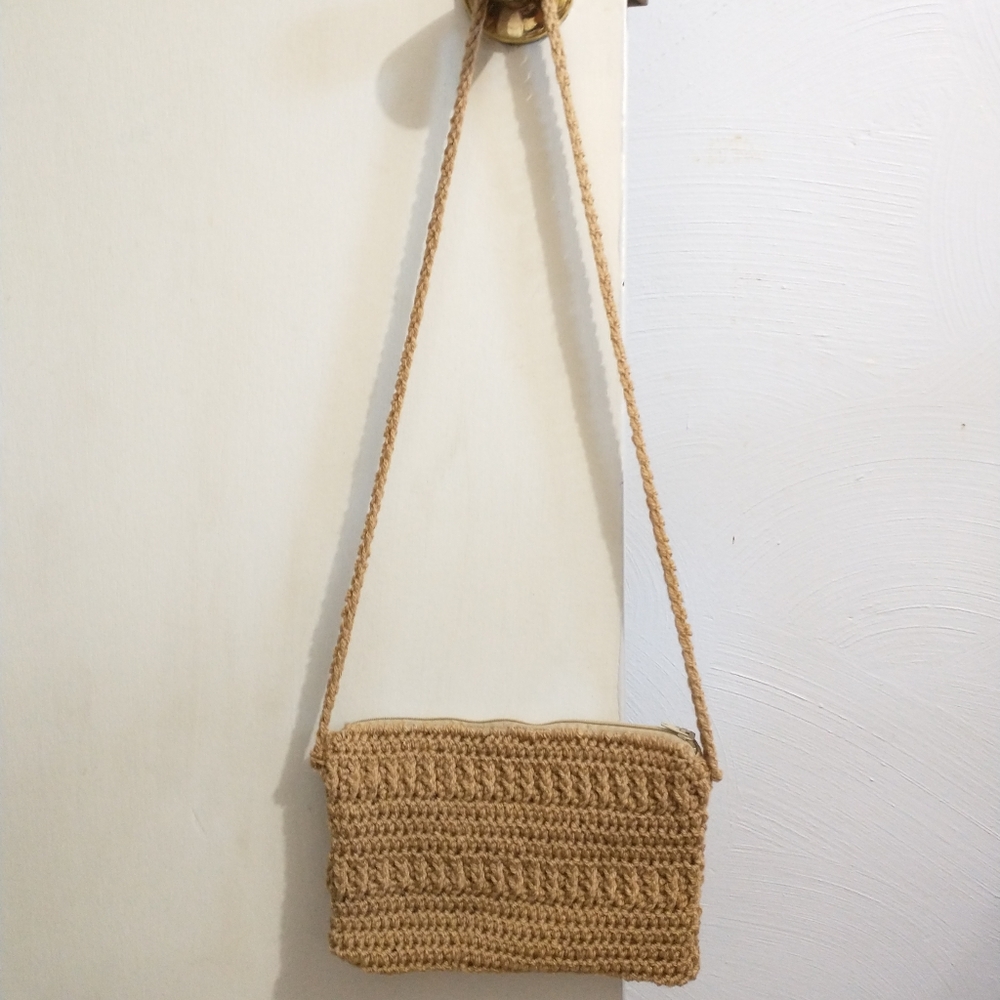 Handmade Zippered Crochet Handbag
